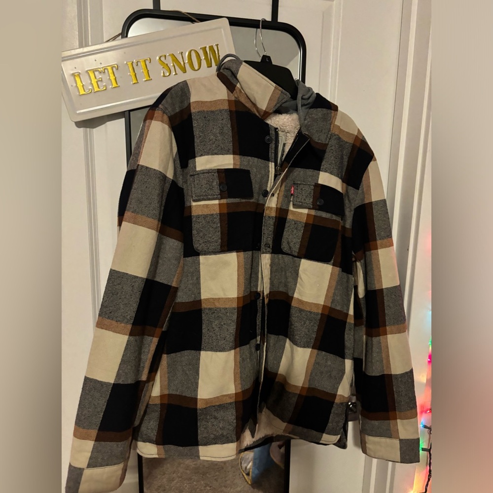 Men’s Levi’s sherpa lined hooded flannel